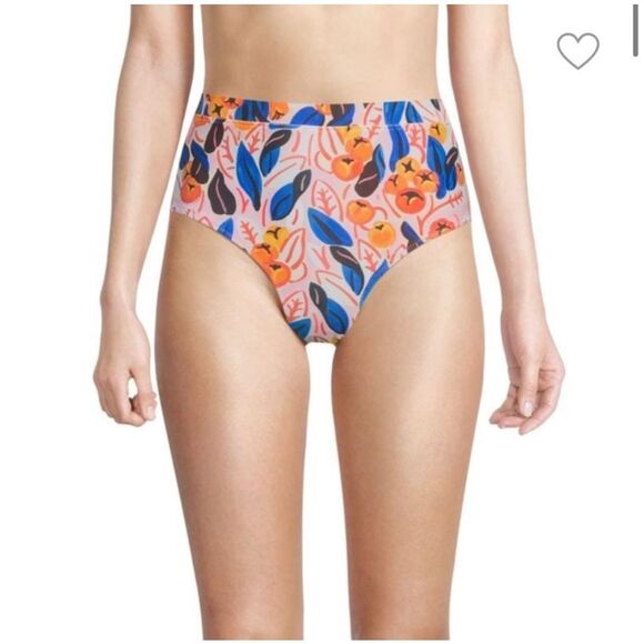 Anthro Solid and Striped The Cora Bottom in Orange Tree Print Size S - Picture 1 of 10